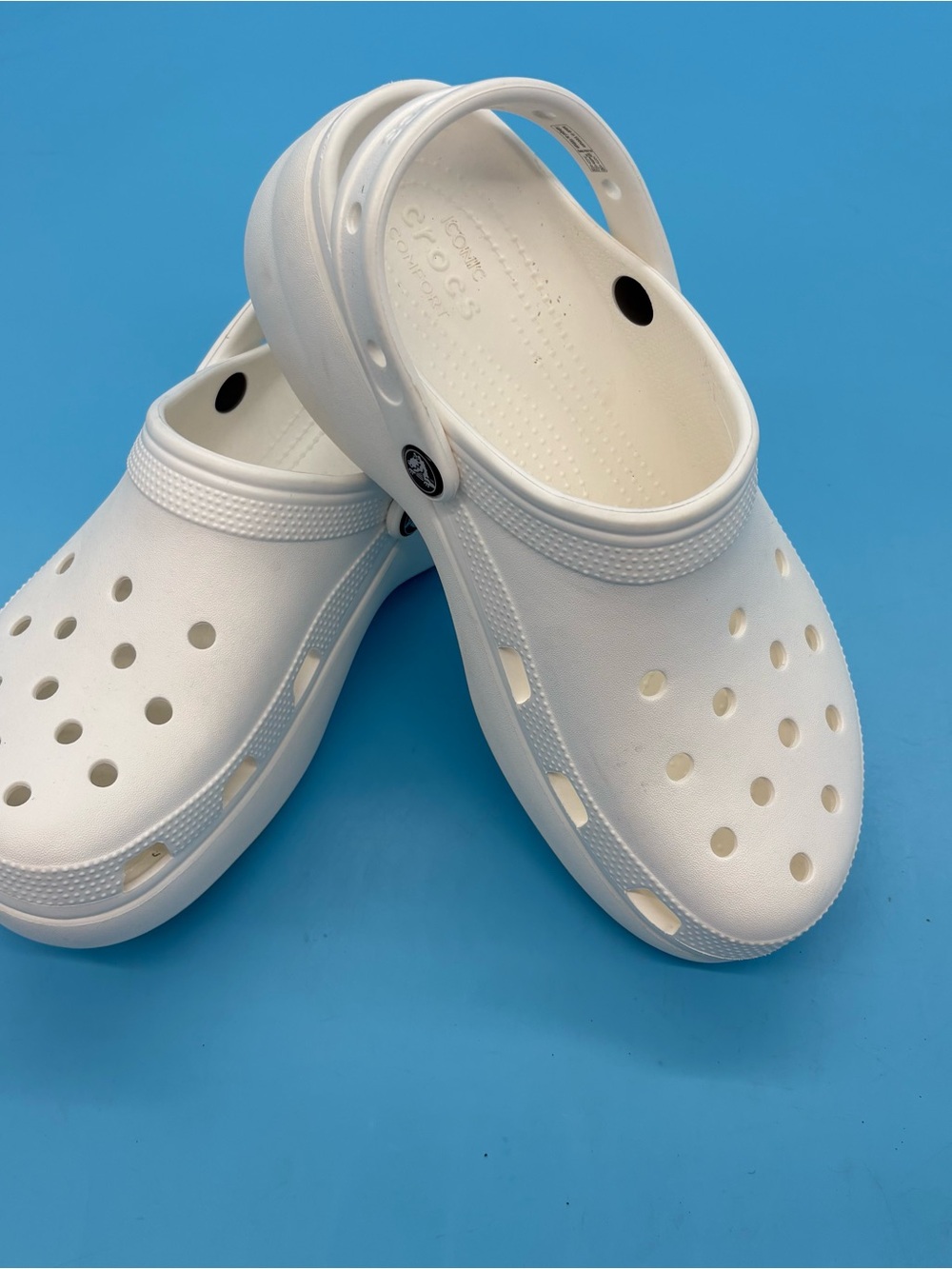 Crocs Classic Platform Clogs White Women’s Size 10 - Picture 2 of 7